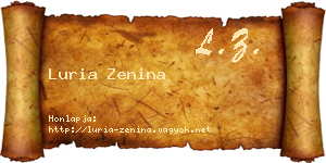 Luria Zenina névjegykártya
